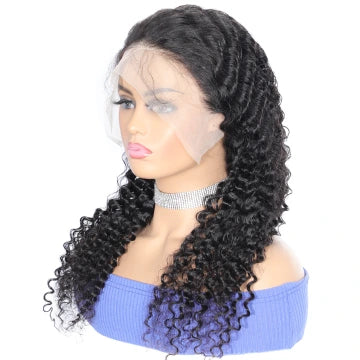 16 Inch Deep Wave 4x4 Closure Human Hair Wig
